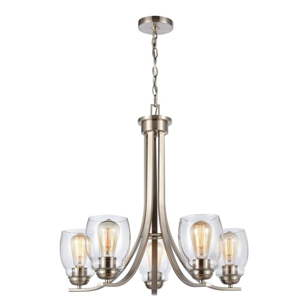 Thomas Calistoga 25'' Wide 5Light Chandelier, Brushed Nickel CN320522